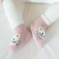 thumbnail image 1 of Aayomet Cute Baby Walking Shoes Baby Boys Girls Shoes First Walkers Cute Cartoon Warm Thickened Antislip Shoes Socks (Pink, 20 ), 1 of 3