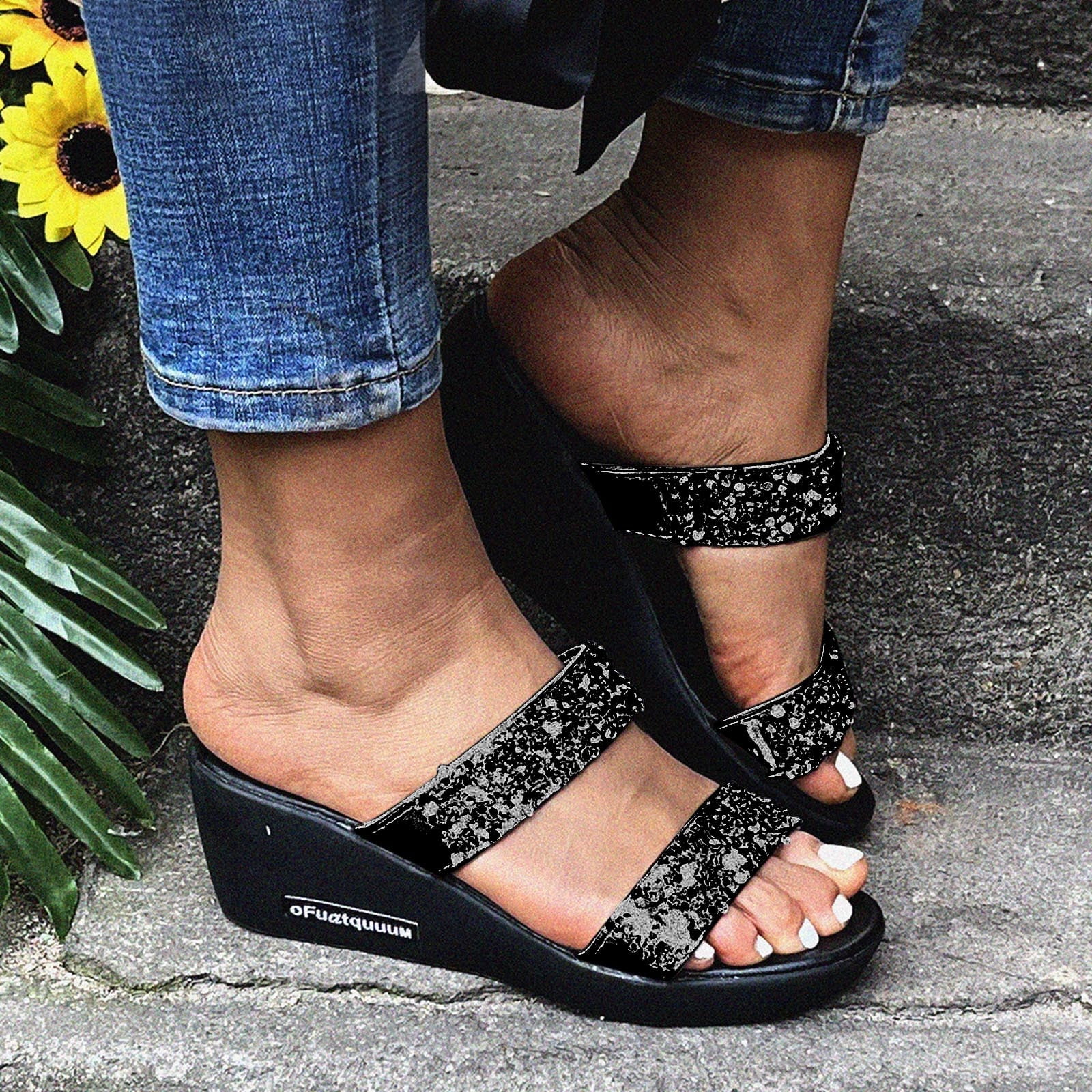 Amazon.com | USYFAKGH Platform Sandals Flip Flop Sandals For Women Flat  Sandal Summer Women's High Heels Breathable Lace-up Shoes Casual Diamond  Strappy Heels Toe-knob Sandals | Heeled Sandals