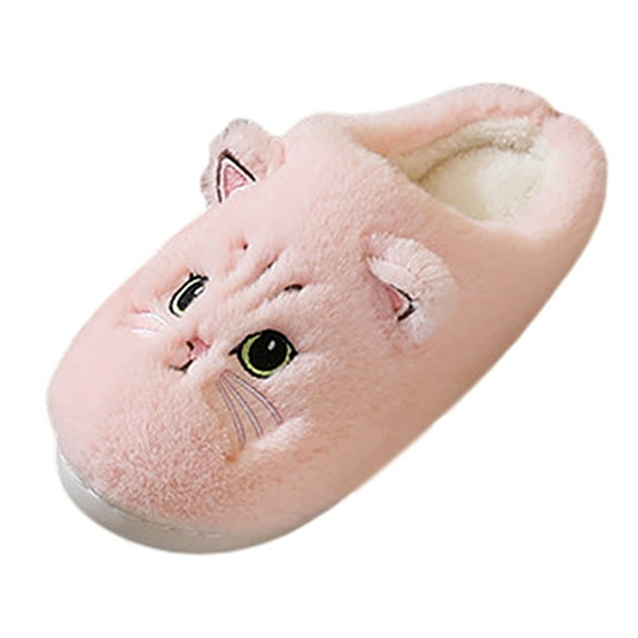 Aayomet Cute Slippers for Women Fuzzy House Slippers with Arch Support Orthotic Heel Cup Slippers,Pink 37