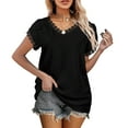 thumbnail image 1 of Aayomet Cute Tops For Women Women Lace Trim Tank Tops V Neck Fashion Casual Sleeveless Blouse Vest Shirts,Black XL, 1 of 5