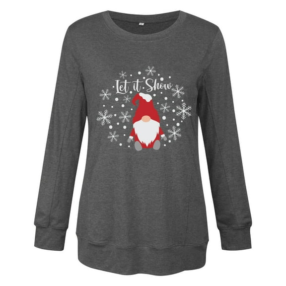 Aayomet Cute Tops For Women Womens Plus Size Long Sleeve Tunic Crewneck Colorblock Striped Tee Shirt,Gray XL