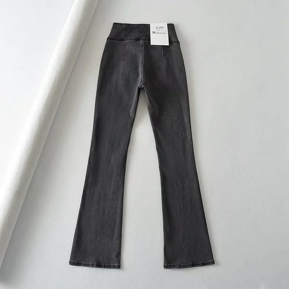 Aayomet Denim Boot Cut Women's High Elastic High Waist Trousers Slim Fit Jeans Flare Pants,C XS