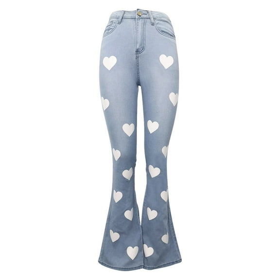 Aayomet Designer Wide Leg Pants for Women Women's Flared Jeans High Waist Wide Leg Loose Jeans Women's Stretch Jeans,Light Blue L