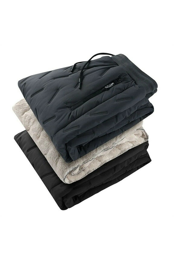 Dress Pants for Men Winter Warm Fuzzy Leggings Joggers Heavy Duty Active Running Pants Trousers (BK2, XXXL)