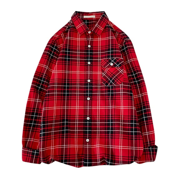 Aayomet Dress Shirts for Men Casual Lapel Beach Long Sleeve Vacation Outdoor Holiday Shirt (Red, XXXXL)