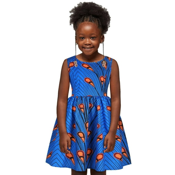 Aayomet Dresses For Girls Girls Ruffle Sleeve Swiss Dot Dress Stretchy A-Line Flutter Sleeve Casual Dress,Blue 3-4 Years