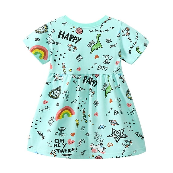 Aayomet Dresses For Girls Kids Long Girls Long Sleeve Dress A line Twirly Skater Casual Dress,Green 4-5 Years