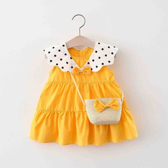 Aayomet Dresses For Teens Girls Toddler Girl Cotton Linen Dress Long Sleeve Ruffle Fall Dress Kids Solid Dresses Casual Clothes,Yellow 2-3 Years
