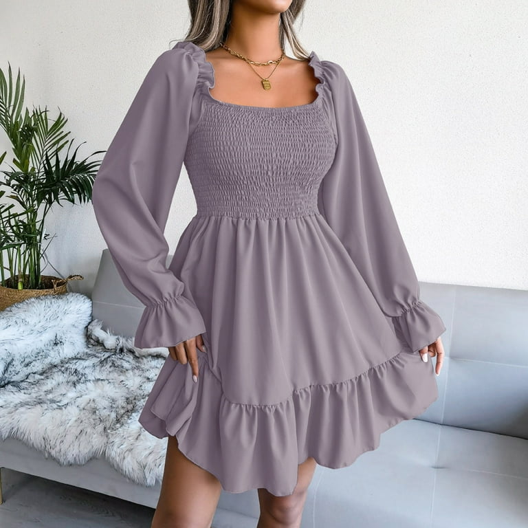 Aayomet Dresses for Women 2023 Elegant Women Summer Spaghetti Strap Button  Down V Neck Sleeveless Casual Mini Dress,Purple M