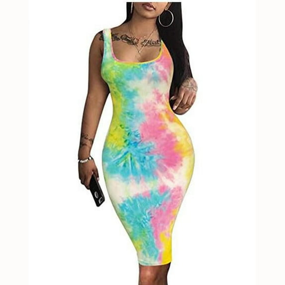 "Aayomet Dresses For Women 2022 Casual Women Cutout Backless Maxi Dress Sleeveless Split Dresses Bodycon Spaghetti Strap Long Dress Party,Yellow L"