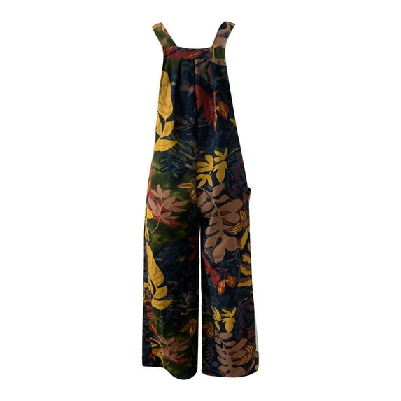 Aayomet Dressy Jumpsuits For Women Jumpsuit With Pockets Straps Vacation Leg Vintage Prints Casual Wide Women's Women's Jumpsuit,Multicolor M