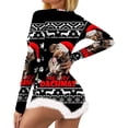 thumbnail image 1 of Aayomet Dressy Jumpsuits For Women Women's V-neck Sleeve Long Printed Christmas Ladies Button Short Pajama Women's Jumpsuit,Black XL, 1 of 4