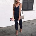 thumbnail image 1 of Aayomet Dressy Jumpsuits For Women Womens Casual Loose Sleeveless Spaghetti Strap Wide Leg Pants Jumpsuit Rompers,Navy 3XL, 1 of 5