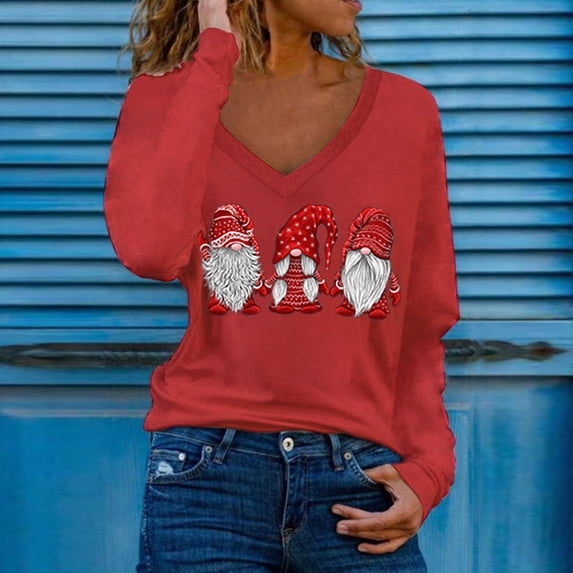 Aayomet Dressy Tops For Women Women’s Long Sleeve Henley T Shirts Button Down Slim Fit Tops Scoop Neck Ribbed Knit Shirts,Red L