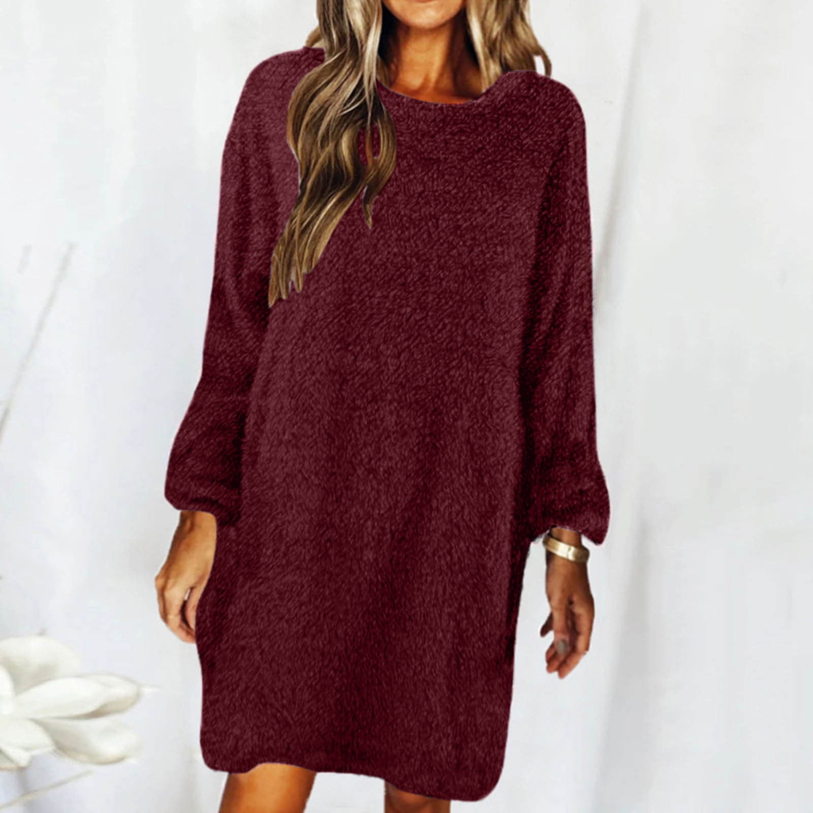 Casual Long Sleeve Long Sweater Dress
