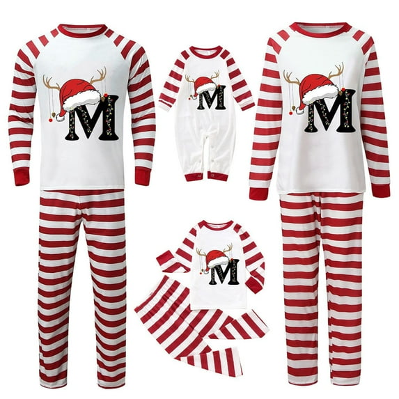 Aayomet Family Christmas Pajamas Matching Sets, Christmas PJs Long Sleeves Sleepwaear Holiday Family Loungewear Sets
