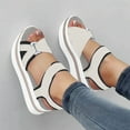 thumbnail image 1 of Aayomet Flat Sandals for Women Ladies Fashion Summer Color Blocking Open Toe Hook Loop Thick Wedge Heel Sandals,Gray 7.5, 1 of 3