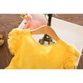thumbnail image 1 of Aayomet Flower Girl Dresses For Wedding Baby Princess Kids Bow Lace Sleeve Flower Fly Dress Party Fashion Dresses Girls Girls,Yellow 3-4 Years, 1 of 5