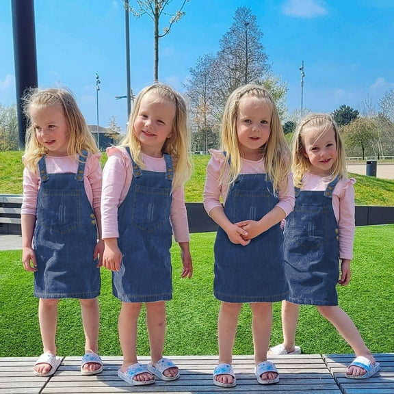 Aayomet Flower Girl Dresses For Wedding Denim Overalls Solid Girls Kids Skirts Clothes Skirt Suspender Toddler Baby Girls,Dark Blue 9-12 Months