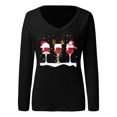 thumbnail image 1 of Aayomet Funny Tshirts Sweaters for Women Long Sleeve V Neck Solid Color Fashion Tops,Black XL, 1 of 4