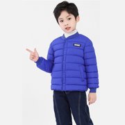 Aayomet Girls Boys Jacket Kids Winter Sherpa Coat Lightweight Full-Zip Spring Fall Windbreaker Jacket (BU2, 3-4 Years)