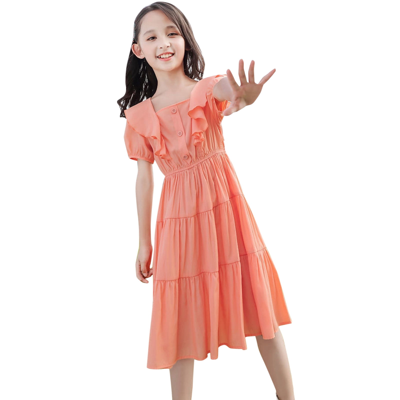4-12 Years Girls Dress New Summer Fashion Korean Style Princess Dress  Costume Children Clothing For