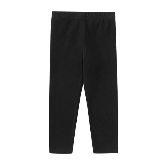 Aayomet Girls Leggings Cotton Full Length Stretchy Kids Pants Footless (Black,6-12 Months)