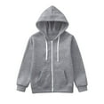 thumbnail image 1 of Aayomet Girls Long Sleeve Zip Up Hoodie Jacket Lightweight Sweatshirt Pockets Casual Blouse Tops (Gray, 9-10 Years), 1 of 5