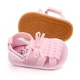 thumbnail image 1 of Aayomet Girls Open Toe Tassels Shoes First Walkers Shoes Summer Toddler Flat Sandals 6 Month Sandals Girl,Pink 6, 1 of 3