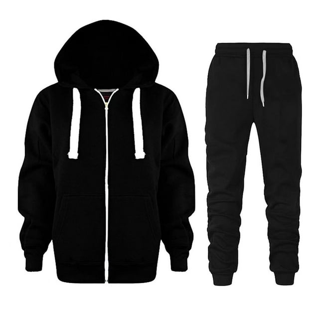 Aayomet Girls Zip Up Hoodies Teen Fleece Full-Zip Sweatshirts Jacket Casual Fall Hoodie with Pocket (Black, 3-4 Years)