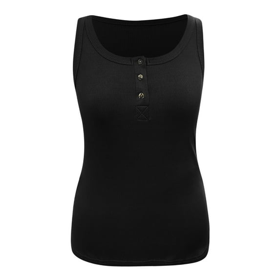 Aayomet Gym Tops For Women Women's Sleeveless Central Single-Row Clasp Club & Night Out Crop Tank Top,Black XL