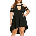 thumbnail image 1 of Aayomet Hawaiian Dresses For Women Women's Summer Striped Short Sleeve T Shirt Dress Casual Tie Waist,Black XL, 1 of 5