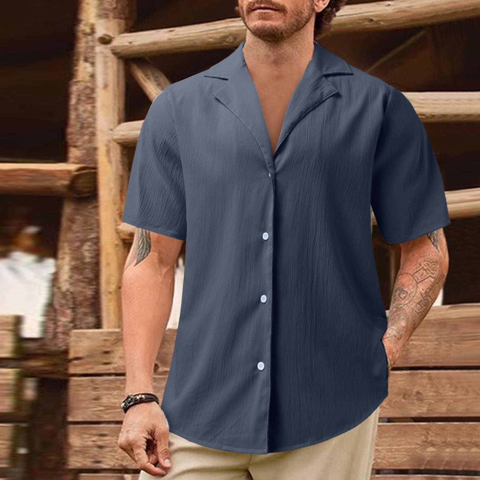 Japanese Streetwear Men Solid Turn-down Collar 2021 Camisas Para Hombre  Holiday Hawaiian Shirt Mens Button Up Shirt Short Sleeve