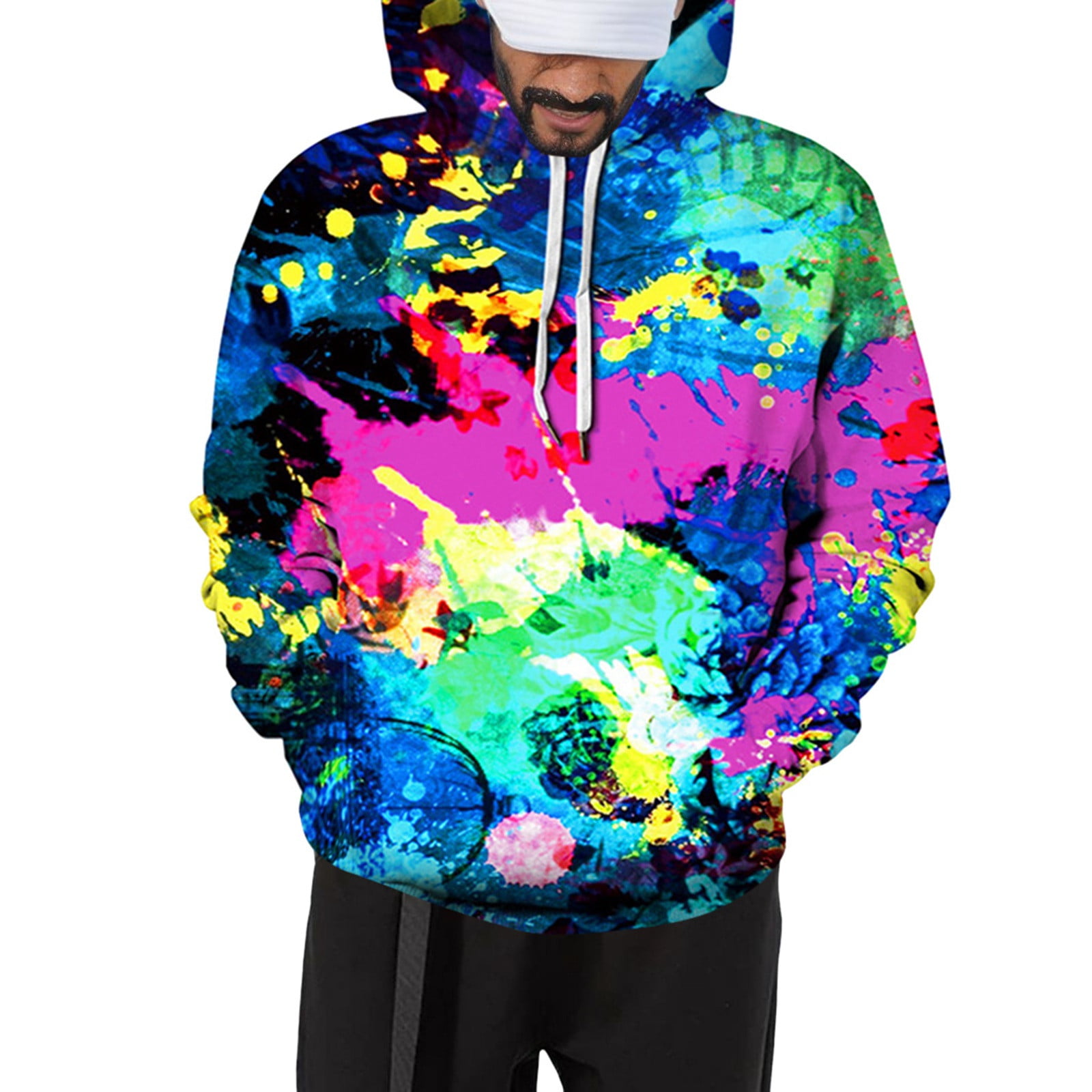 Aayomet Heated Hoodies for Men and Fashion Paint Printed Men's Sports ...