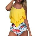 thumbnail image 1 of Aayomet High Waisted Bikini Bottom High Split Bikini Contrast One Gradient Women's Swimsuit Piece Set Swimwears,Yellow XL, 1 of 4