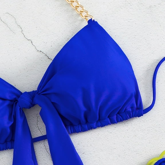 Aayomet High Waisted Bikini Bottom Ladies Two Piece Swimsuit Solid Color Backless Swimsuit Beach Swimwear,Blue M