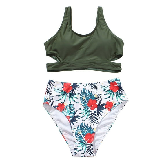 Aayomet High Waisted Bikini Push-Up Swimsuit Women Brazilian Bandage Bikini Set Swimwear Bandeau Beachwear Swimwears Tankinis,Green XL