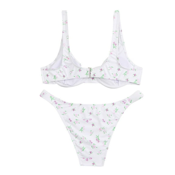 Aayomet High Waisted Swimsuits For Women Suit Two Women Swimsuits Print Set Pieces Bikini Beach Swimwear Swimming Swimwears,White S