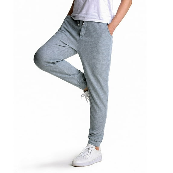 Aayomet Hiking Pants For Men Mens Elastic Waist Drawstring Joggers Casual Closed Bottom Lounge Pants Gym Sweatpants with Zipper Pockets,Gray 3XL