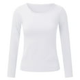 thumbnail image 1 of Aayomet Holiday Tops for Women Women's Turtleneck Fall Fashion 2024 Long Sleeve Shirts Basic Layering Slim Fit Soft Thermal Underwear Tops,White L, 1 of 4