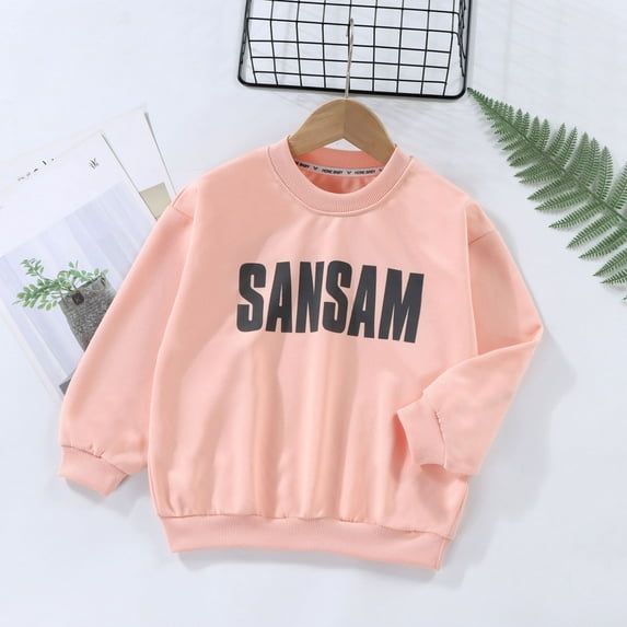 Aayomet Hoodies For BoysKids Children Toddler Baby Boys Girls Long Sleeve Letter Print Pullover Sweatshirt Tops Blouse Toddler Sweatsuit Boys,Pink 8-10 Years