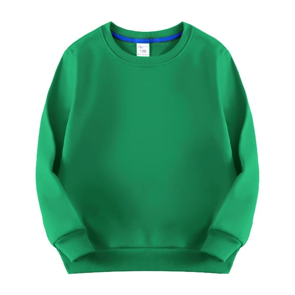 Aayomet Hoodies For BoysToddler Kids Baby Boys Girls Crewneck Pullover Thicked Lined Sweatshirt Children's Solid Kids Sweatshirt Tan,Green 12-18 Months