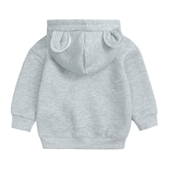 Aayomet Hoodies For BoysInfant Hoodie Top Boys Sweatshirt Toddler Baby Solid Girls Cute Ear Boys Tops Rappers with Puppies Hoodie,Gray 6-9 Months