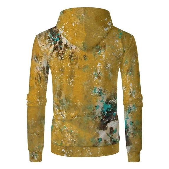 Aayomet Hoodies For Men Big And Tall Men's Casual Henley Pullover Sweatshirt Thermal Slim Fit Sweater,Yellow 5XL