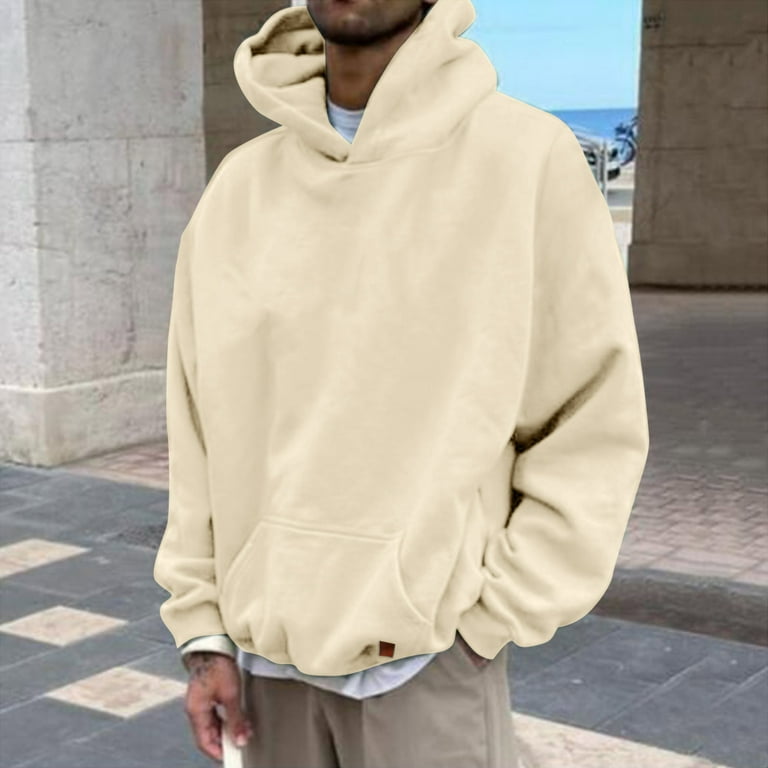 Aayomet Hoodies For Men Fashion Heavyweight Sherpa-Lined Sweatshirts for  Men and Women, Zip-Up Hoodie,Beige XL