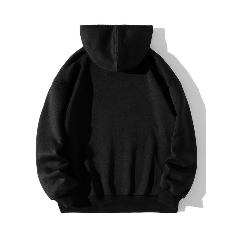 Aayomet Hoodies For Men Pullover Mens Jackets Contrast Hoodies Lightweight  Sweatshirt Color Block Jacket Coats,Black M