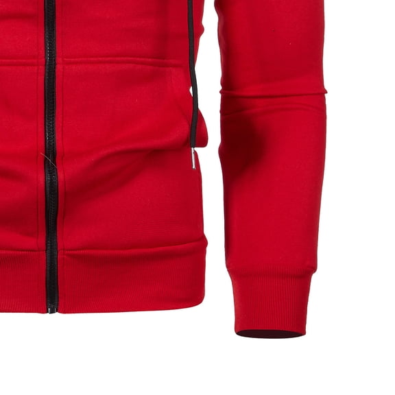 Aayomet Hoodies For Men Zip Up Mens Hoodies Patchwork Pullover Color Block Sweatshirts Casual Drawstring Tops with Kanga Pocket,Red 3XL