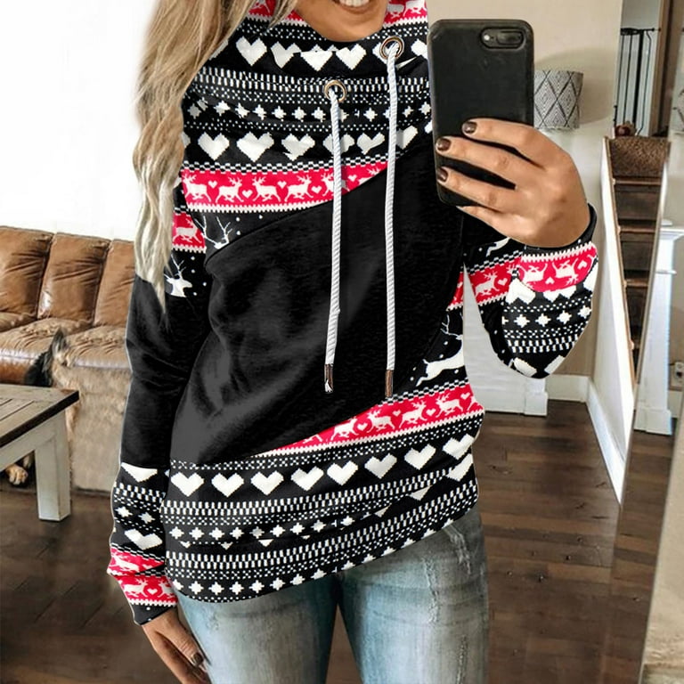 Womens Hoodies Trendy Women's Fashion Cute Graphic Print Clothes Hoodie  Comfy Casual Pullover Loose (Black, S) : : Clothing, Shoes &  Accessories
