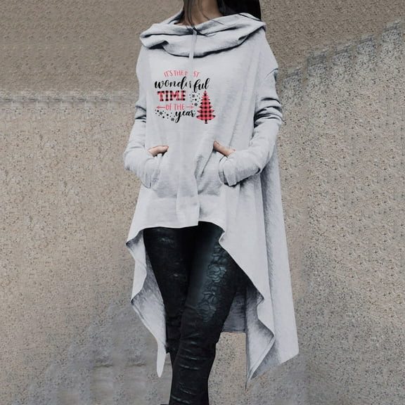 Aayomet Hoodies For Women Graphic Design Women's Sherpa Pullover Fuzzy Sweatshirt Oversized Hoodies,Gray M