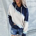 thumbnail image 1 of Aayomet Hoodies For Women Long Sleeve Drawstring Tie Dye Printed Gradient Loose Hoodie Sweatshirt Dark Blue,M, 1 of 5